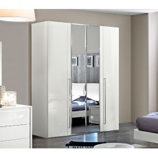 Camel Group Dama Bianca White High Gloss 4 Door Mirror Wardrobe Camel Group Dama Bianca White High Gloss 4 Door Mirror Wardrobe