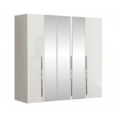 Camel Group Dama Bianca White High Gloss 5 Door Mirror Wardrobe Camel Group Dama Bianca White High Gloss 5 Door Mirror Wardrobe