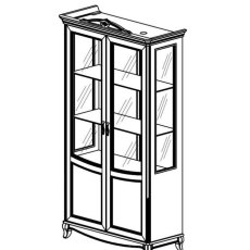 Camel Group Fantasia Walnut 2 Door Vitrine With 2 LED Lights Camel Group Fantasia Walnut 2 Door Vitrine With 2 LED Lights