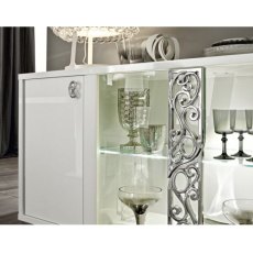 Camel Group Roma Glamour White High Gloss 4 Door Buffet With Glass Door