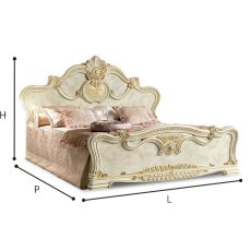 Camel Leonardo Night Italian Ivory High Gloss and Gold Bed 180cm Camel Leonardo Night Italian Ivory High Gloss and Gold Bed 180cm