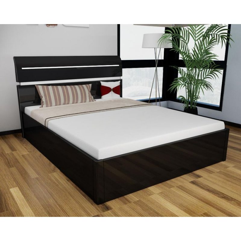 Dream Home Furnishings Regency High Gloss Storage Bed (Black)