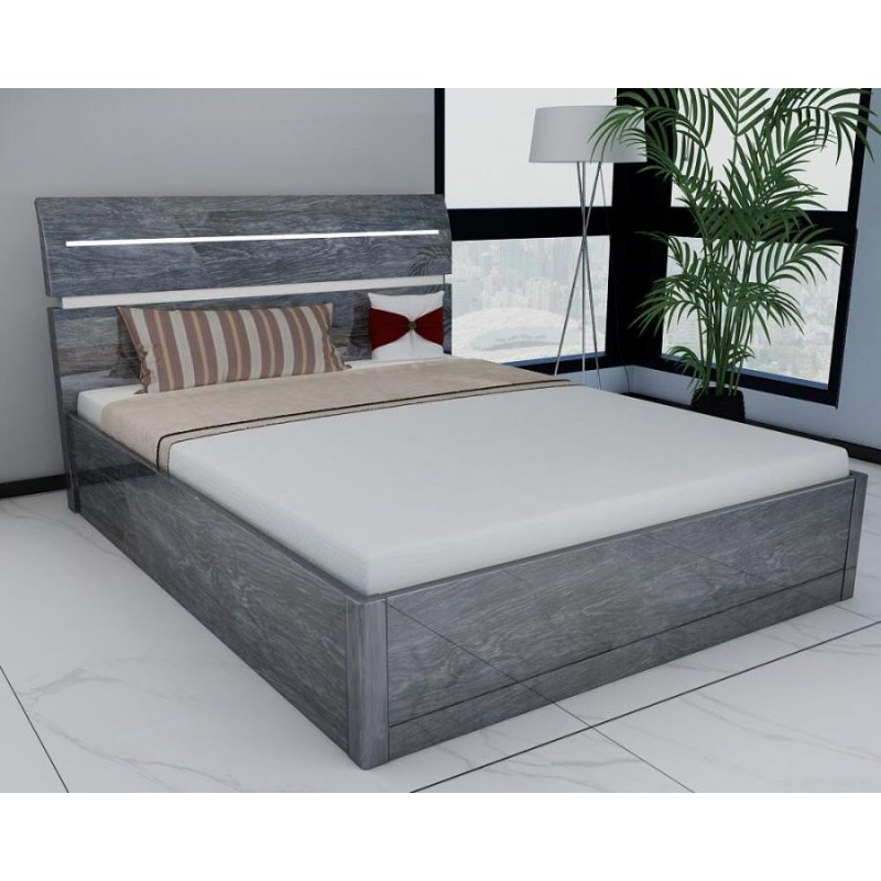 Dream Home Furnishings Regency High Gloss Storage Bed (Grey)