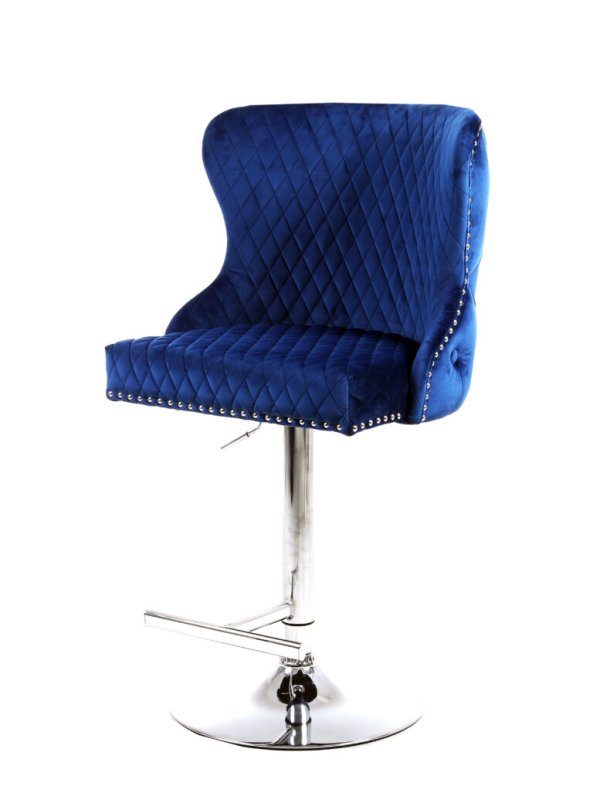 Dream Home Furnishings Valentino Navy Velvet Bar Stool