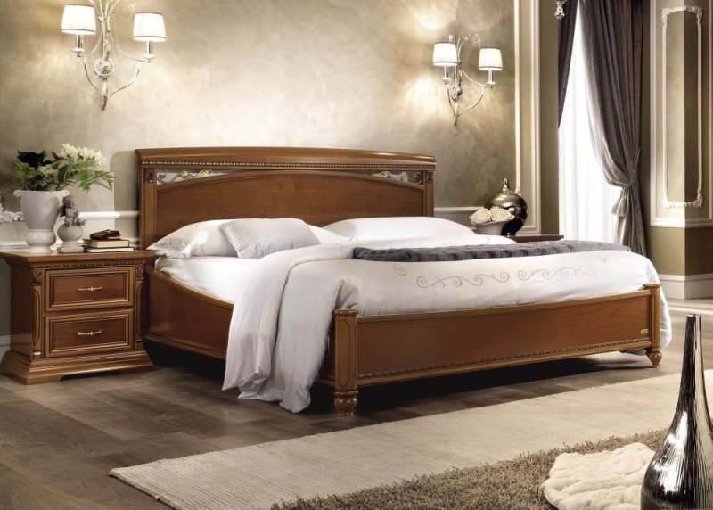 Camel Group Camel Treviso Night Cherry Wood Bed Capitonne Nabuck col 11 with Ring 160 cm