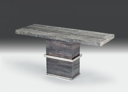 Stone International Italy Stone International  Saturn Light Square Pub Table - Wood base with stainless steel frame