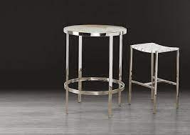 Stone International Italy Stone International Round Pub Table - Marble Top and Polished Stainless Steel Base