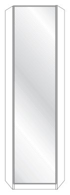 Wiemann German Furniture 1 Door Extended Corner Unit with Front in White Glass