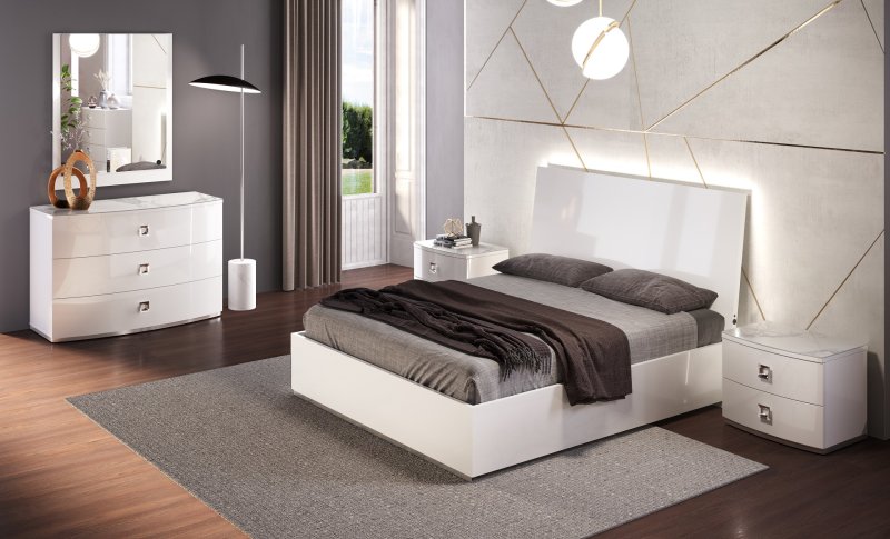 Euro Design Euro Design Kate Bed With Wood Finish and LED Lighting