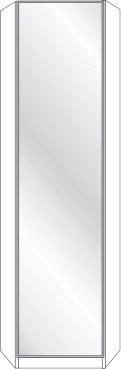 Wiemann German Furniture Extended corner unit for 1 door Front in Glass ChampagneW 93cm x H 220cm x D 93cm