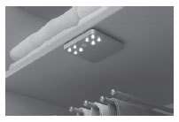 Wiemann German Furniture LED Wardrobe Interior Lights with Motion Detector (Pair)W 10cm x H 2cm x D 10cm