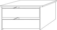 Wiemann German Furniture 2 Drawer Insert with Wooden Front for 50 cm compartment
Width drawer insert: 32.5 cm

W 47.5cm x H 4