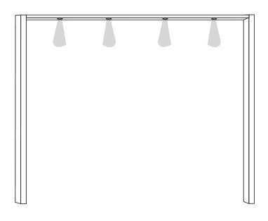 Wiemann German Furniture Passepartout-frame, 4 lights, for width 200 cm W 200cm x H 216cm x D 12.5cm