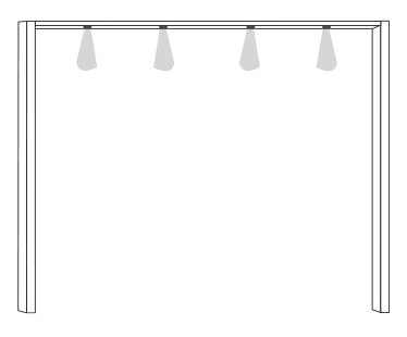 Wiemann German Furniture Passepartout-frame, 4 lights, for width 200 cm W 200cm x H 216cm x D 12.5cm