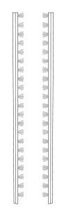 Wiemann German Furniture Lights for side profiles                                                W 1.5cm x H 240cm x D 1cm