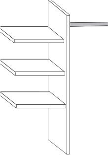 Wiemann German Furniture Laundry insert, consisting of: 3 shelves, 1
hanging rail, 1 mid panel width 72.2 cm