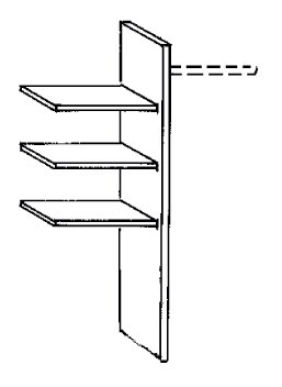 Wiemann German Furniture Laundry shelf insert,
consisting of:
3 adjustable shelves,
1 clothes rail,
1 centre panel