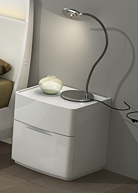 GCL Bedrooms Eleanor White High Gloss Night Stand