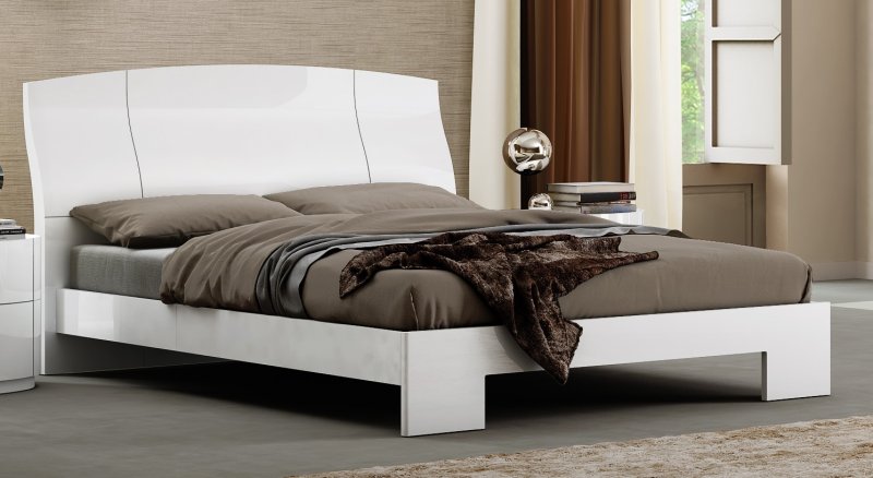 GCL Bedrooms Lorna White High Gloss Bed