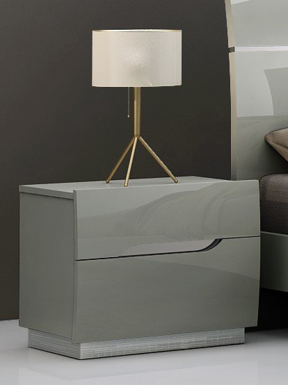 GCL Bedrooms Lilly Cool Grey High Gloss Night Stand