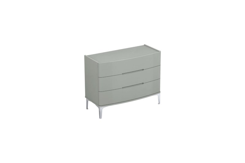GCL Bedrooms GCL Bedroom Arya High Gloss Cool Grey 3 Drawer Dresser