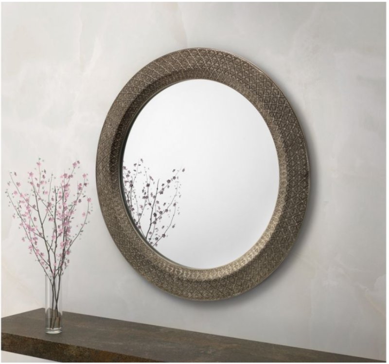 Julian Bowen JULIAN BOWEN CADENCE LARGE ROUND PEWTER WALL MIRROR