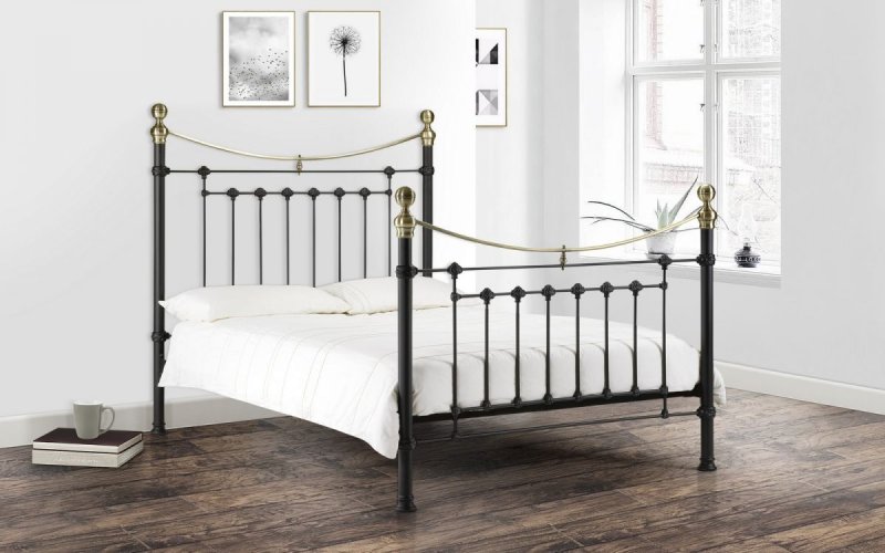 Julian Bowen Julian Bowen Victoria Satin Black Bed