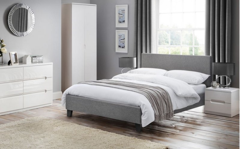 Julian Bowen JULIAN BOWEN RIALTO LIGHT GREY LINEN BED