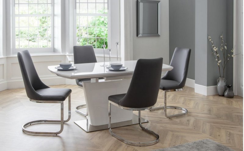 Grey cantilever dining online chairs