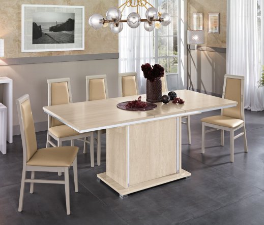 MCS SRL Italy MCS Dover Cream  Extendable Dining Table.