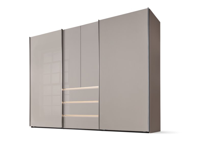 Nolte German Furniture Nolte Concept Me 320 Sliding Door Wardrobe With Drawers And LED Lighting