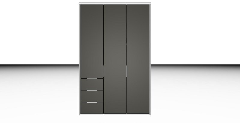 Nolte German Furniture Nolte Mobel - Concept me 200 7515085 - Complete Hinged Door Wardrobe with 3 Doors 3 Drawers Left