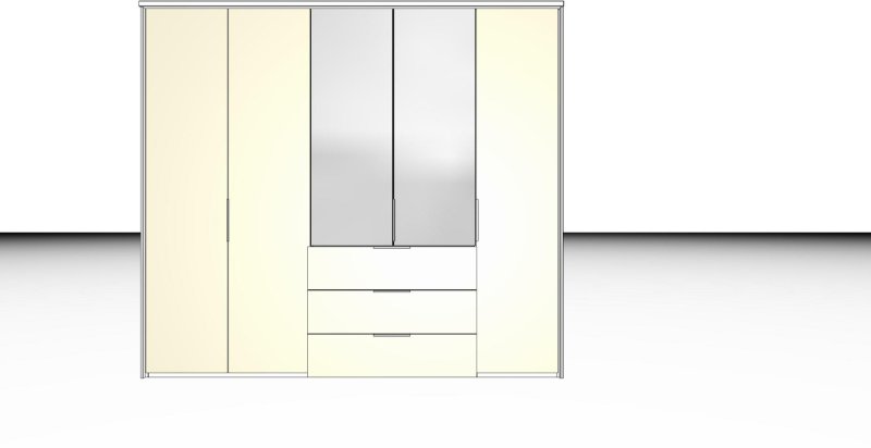 Nolte German Furniture Nolte Mobel - Concept me 220 7525191 - Complete Hinged Door Wardrobe 5 Doors and 3 drawers Right