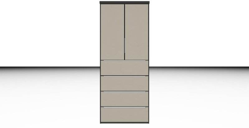 Nolte German Furniture HORIZONT 110 - 7808424 Hinged Door planning wardrobe with 2 doors and 4 Drawers