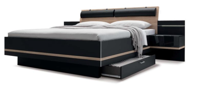 Nolte German Furniture Nolte Mobel - Concept me 500 - 5970980 Bed Frame with Wooden Headboard and Neck Support