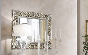 Saltarelli Mobili Saltarelli Alba Dresser Mirror in Gold and Silver.