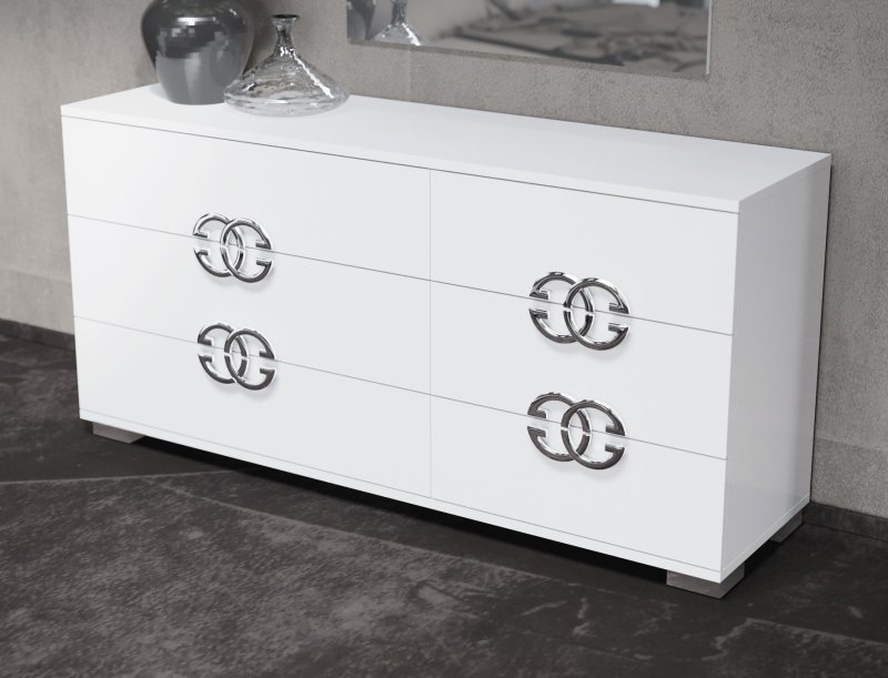 Status SRL Italy Status Dafne White Double Dresser (with soft closing drawers)