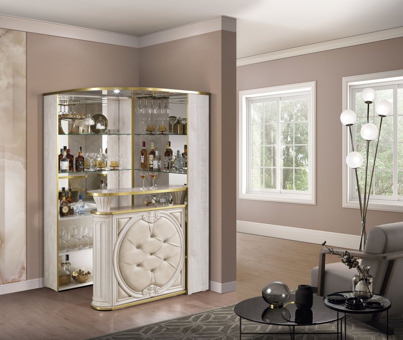 Accadueo H2O H2O Design Aurora Beige Radica-Gold Eco Leather Bar Unit