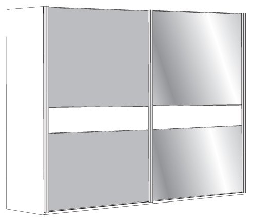4 Door Sliding Wardrobe with Pebble Grey Glass, all doors with 5 Panels and synchronous opening