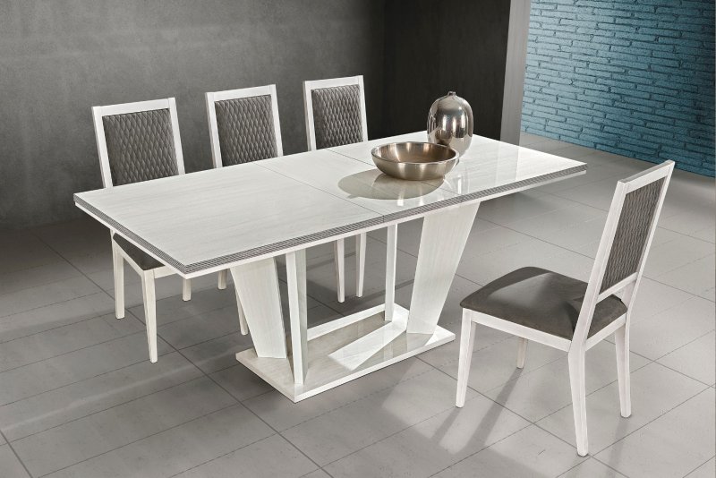 Accadueo H2O H2O Design Margot White-Silver Extendable Table