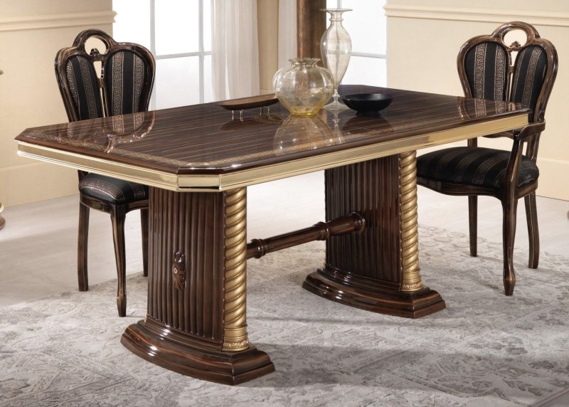 Ben Company Ben Company New Venus Walnut& Gold Dining Set With Round Table