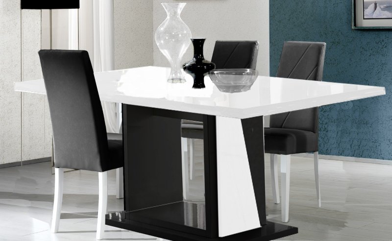 Ben Company Ben Company Elisa White-Black Table With Extension