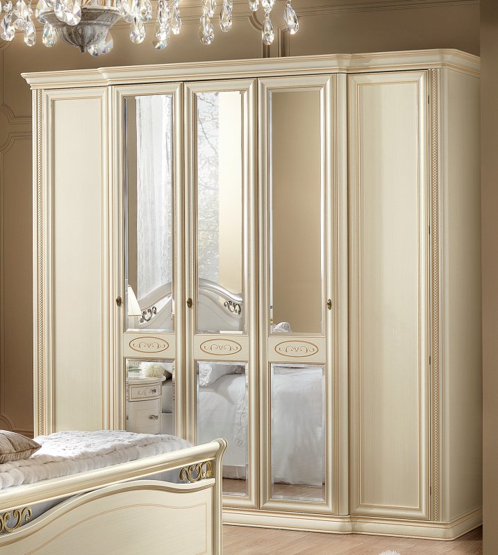Camel Group Camel Group Siena Ivory 5 Door Wardrobe With Mirrors