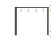 Wiemann German Furniture Passe-partout Frames,with 6 Led Lights For Width 300cm, Width Per Side Profile: 5cm W310cm X H221cm X D23cm