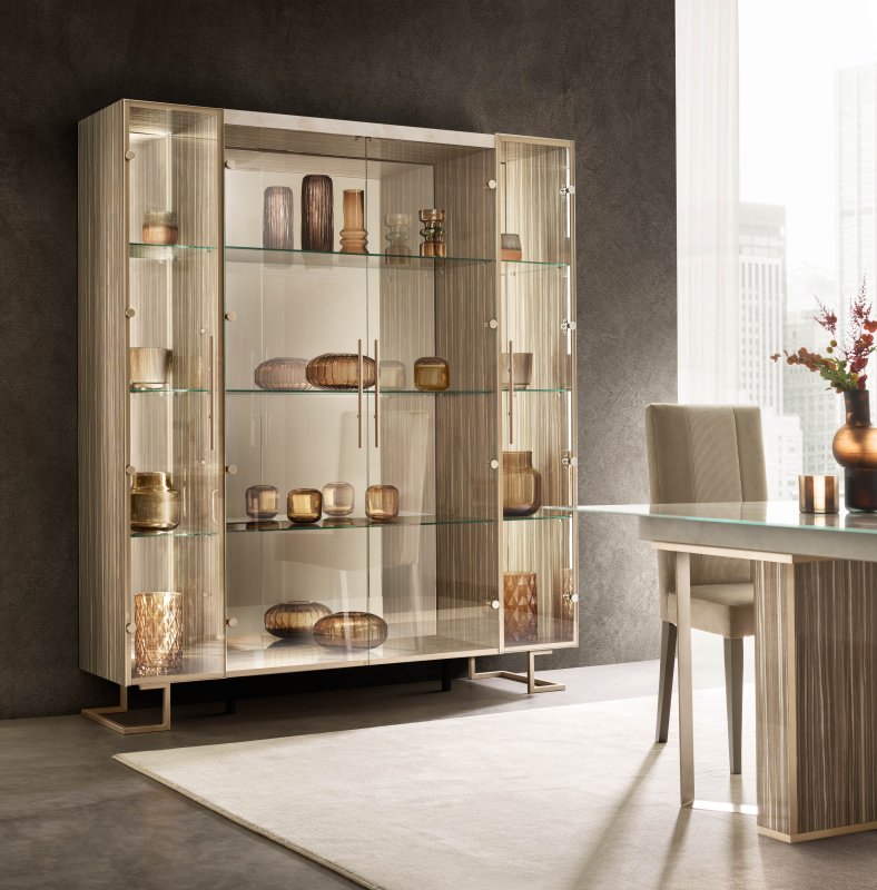 Arredoclassic Arredoclassic Adora Luce Light 4 Doors Cabinet With Glass Shelves