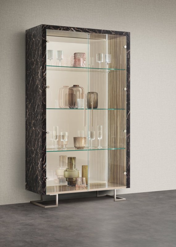 Arredoclassic Arredoclassic Adora Luce Dark 2 Doors Cabinet With Glass Shelves