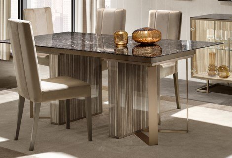Arredoclassic Arredoclassic Adora Luce Dark Rectangular Fix Top Table cm 160x90
