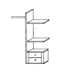 Wiemann German Furniture Laundry shelf insert,consisting of: 2 drawers, 2 shelves, 1 hanging rail, 1 mid panel        W 96.4cm x H 137c x D 51.5cm