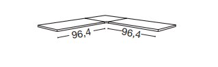 Wiemann German Furniture 1 shelf for 90 degree corner unit with bi-fold  doors W152.4 cm x D 152.4 cm x H 2.2 cm