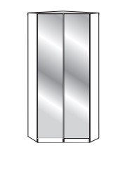 Wiemann German Furniture 2 Door Walk-in Corner Unit with Front glass white W 130cm x H 216cm x D 127cm